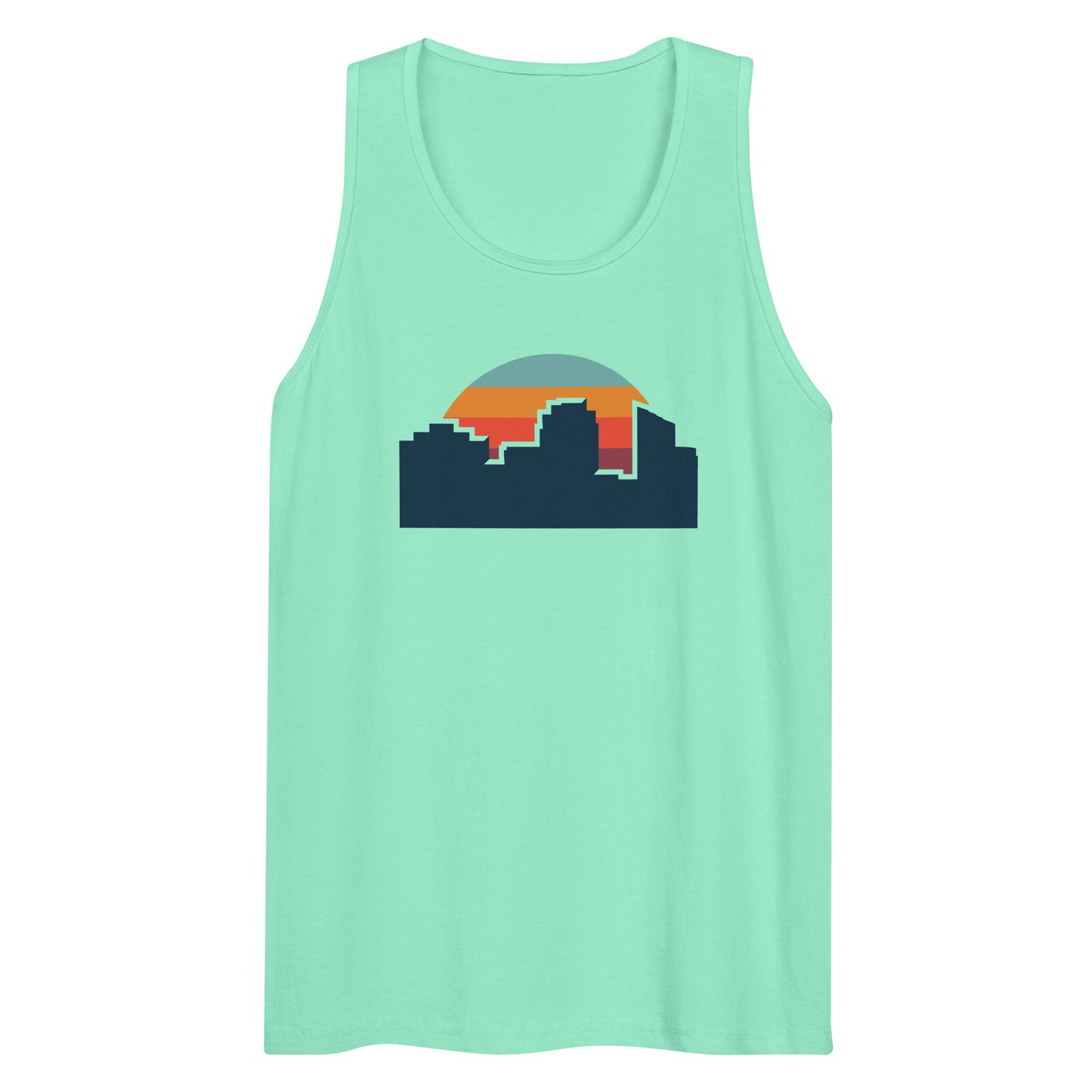 80's Sunset Skyline Thick Tank