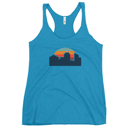 80's Sunset Skyline Thin Tank