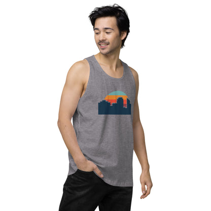 80's Sunset Skyline Thick Tank